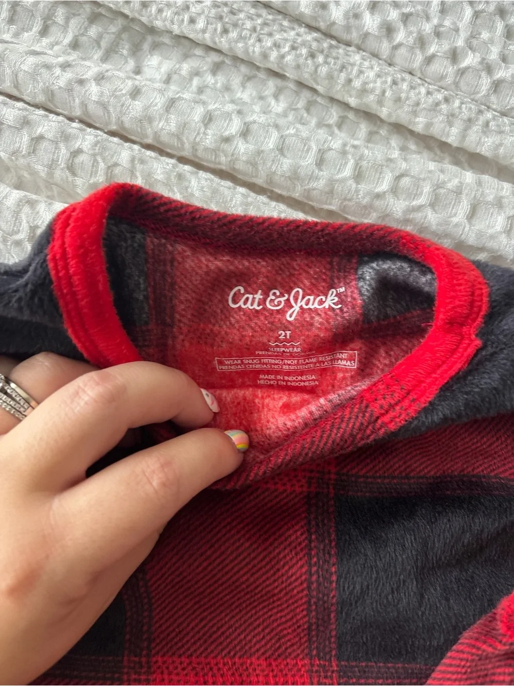 Cat & Jack Red and Black Buffalo Plaid Kids Pajama Set